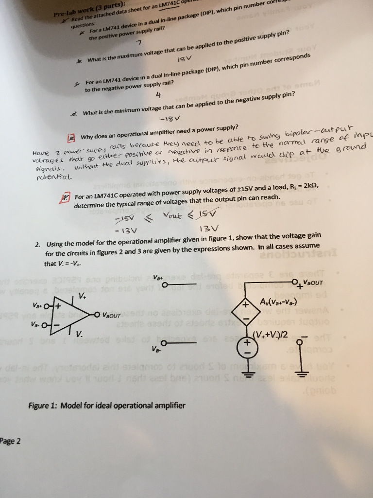 Solved Using the model of the operational amplifier given in | Chegg.com