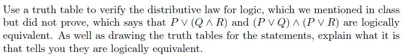 Solved Use a truth table to verify the distributive law for | Chegg.com