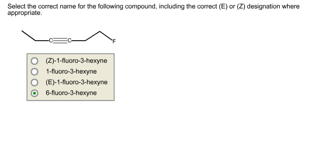 Solved Select the correct name for the following compound, | Chegg.com