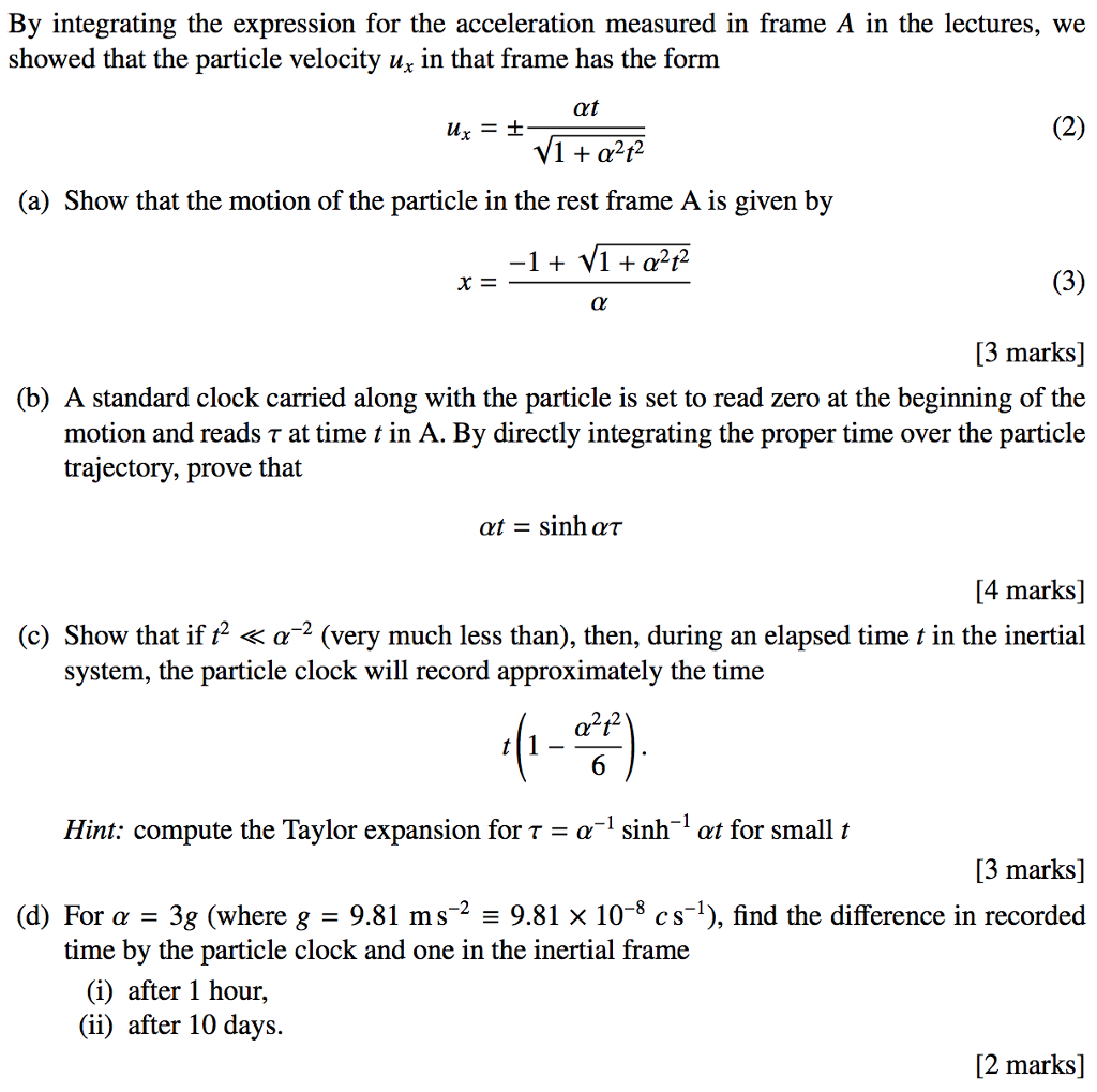 Solved A Particle Moves From Rest At The Origin Of A Frame A | Chegg.com