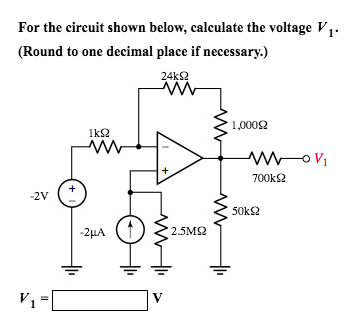 Solved For the circuit shown below, calculate the voltage V1 | Chegg.com