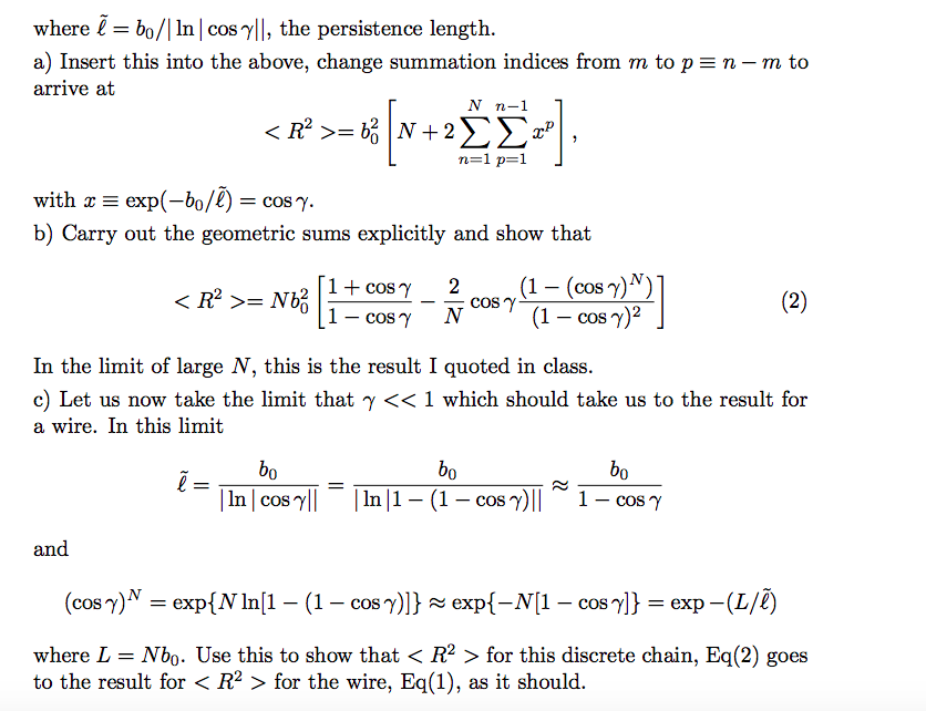 Solved 3. Consider the mean square endtoend distance of a