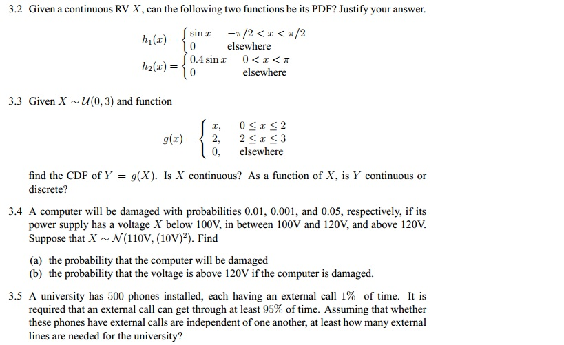 Solved Given a continuous RV X, can the following two