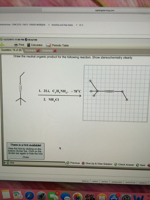 Solved Draw the neutral organic product for the following