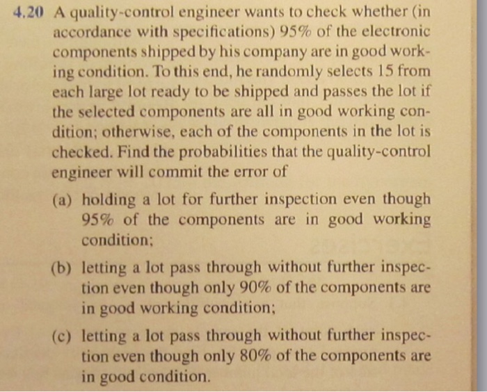 Solved A quality-control engineer wants to check whether (in | Chegg.com