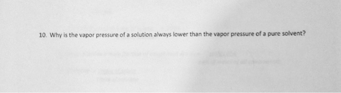 the vapor pressure of a solution is lowered by