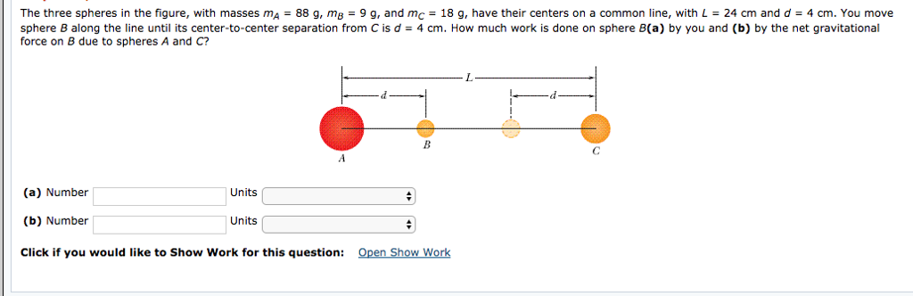 Solved The Three Spheres In The Figure, With Masses M_A = 88 | Chegg.com