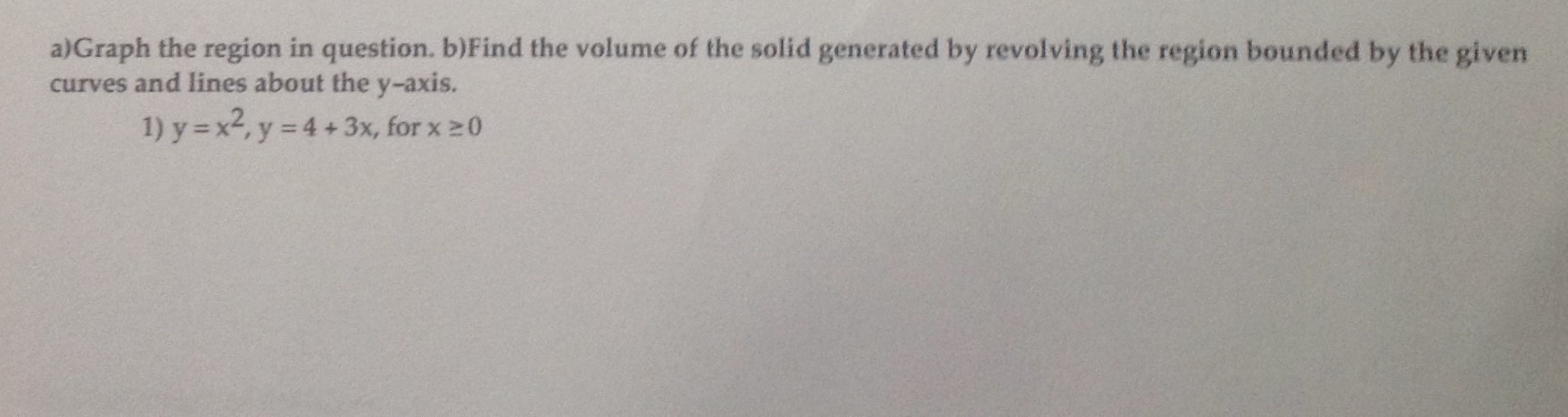 Solved Graph the region and find the volume of the | Chegg.com