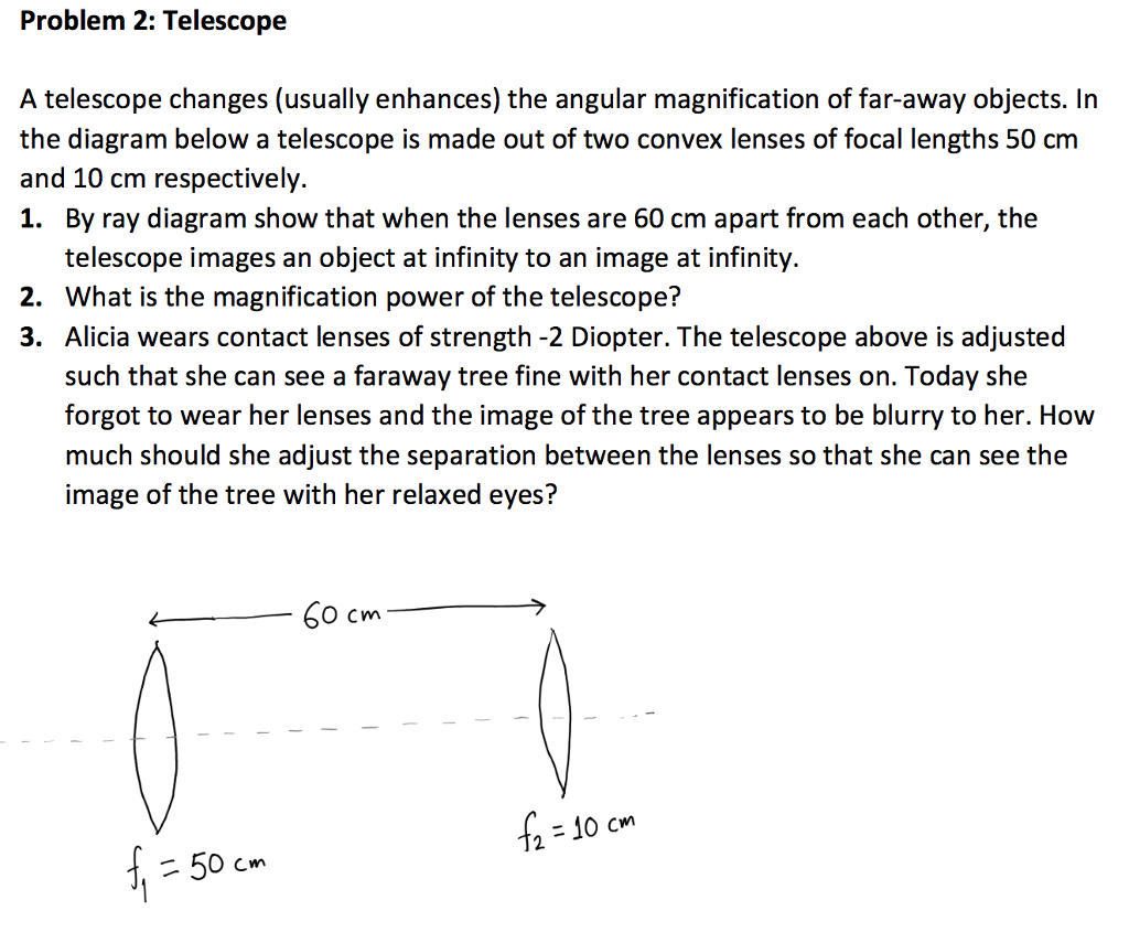 Solved Problem 2 Telescope A telescope changes (usually