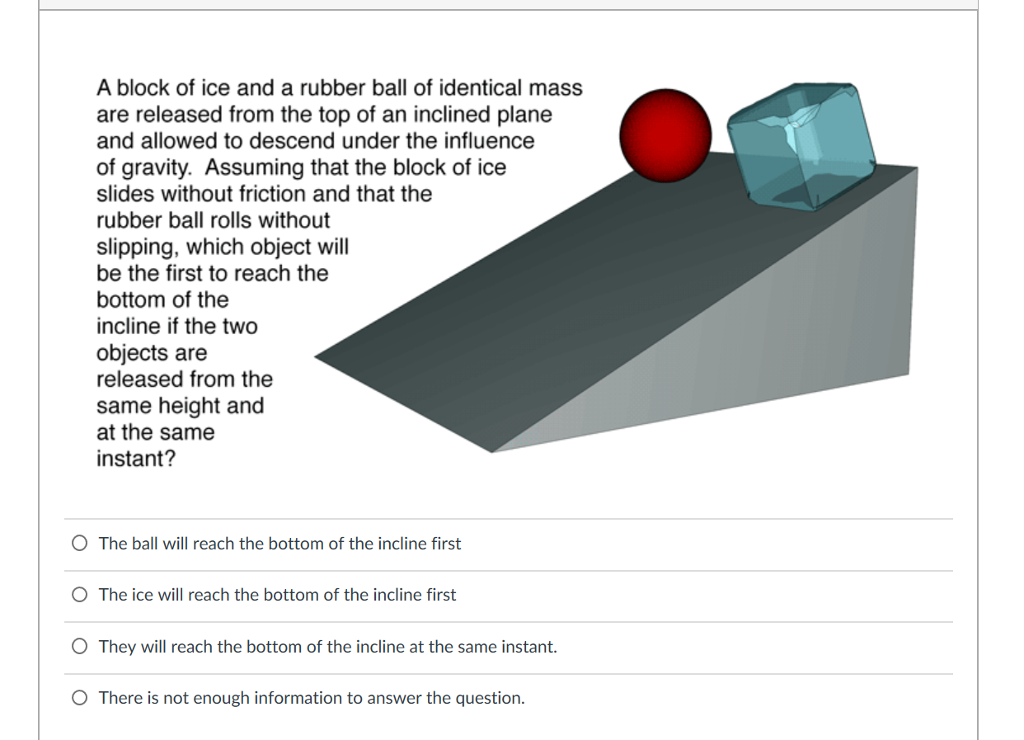 Solved A block of ice and a rubber ball of identical mass