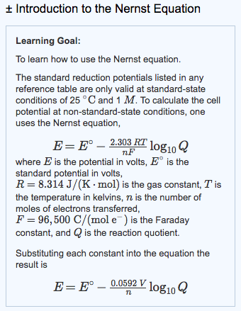 Solved t Introduction to the Nernst Equation Learning Goal: | Chegg.com