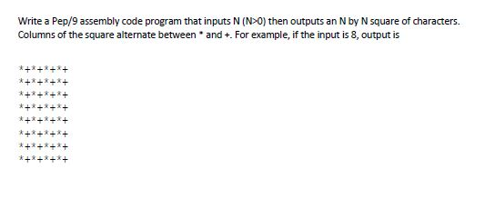 Solved Write a Pep/9 assembly code program that inputs N | Chegg.com