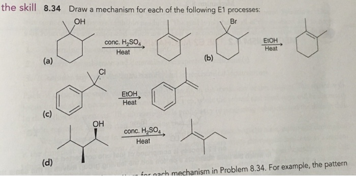 Solved Draw a mechanism for each of the following E1 | Chegg.com