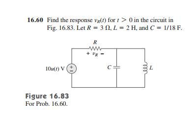 Solved 16.60 Find the response vell) for t>Oin the circuit | Chegg.com