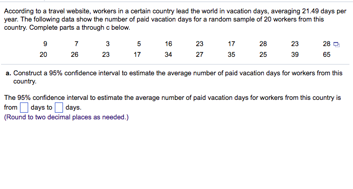 Solved The following data show the number of hours per day | Chegg.com