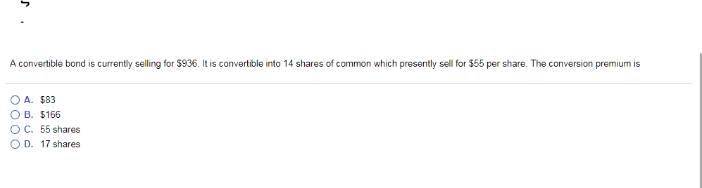 solved-a-convertible-bond-is-currently-selling-for-936-it-chegg