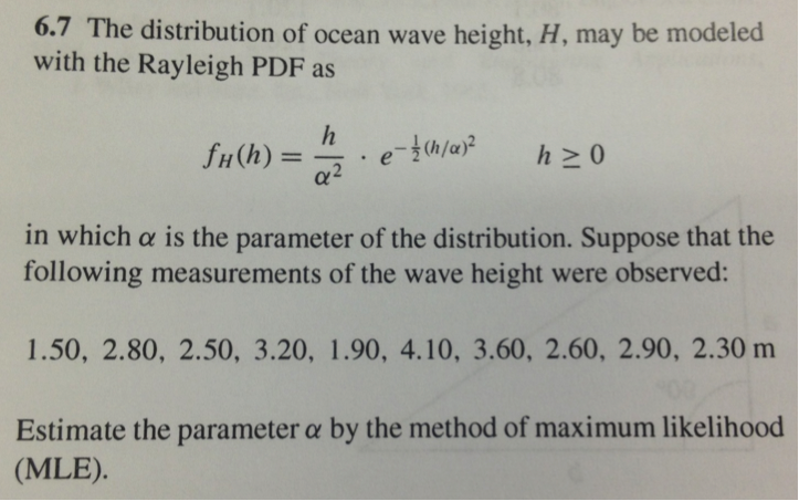 Solved The distribution of ocean wave height, H, may be | Chegg.com