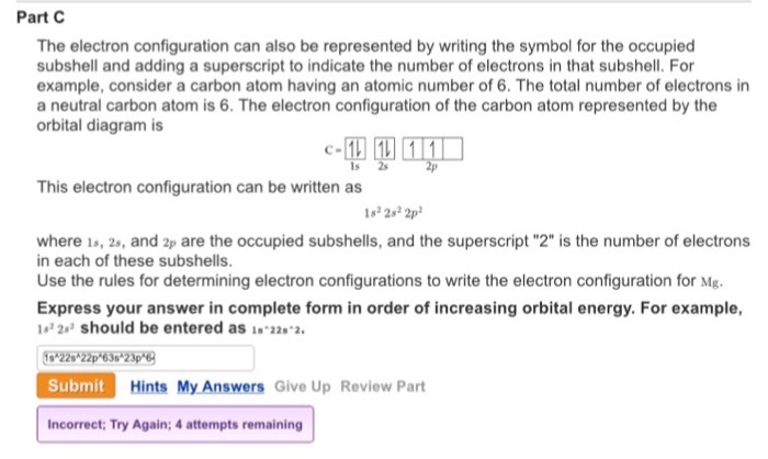 Solved The electron configuration can also be represented by | Chegg.com