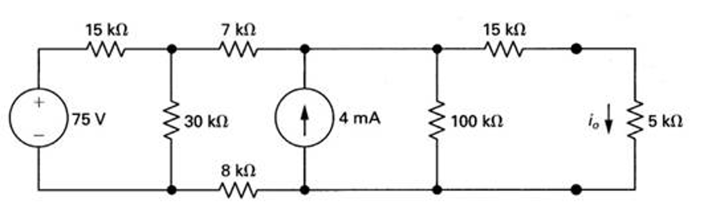 Solved a) Find the current i0 through the 5 k? (kilo Ohm) | Chegg.com