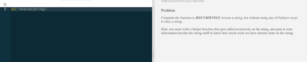 Solved Instructions from your teacher Problem Complete the | Chegg.com