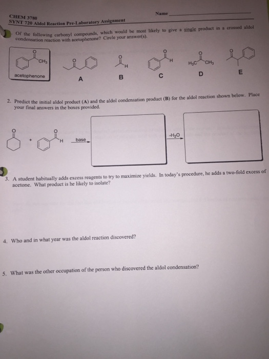 Solved Of the following carbonyl compounds, which would be | Chegg.com