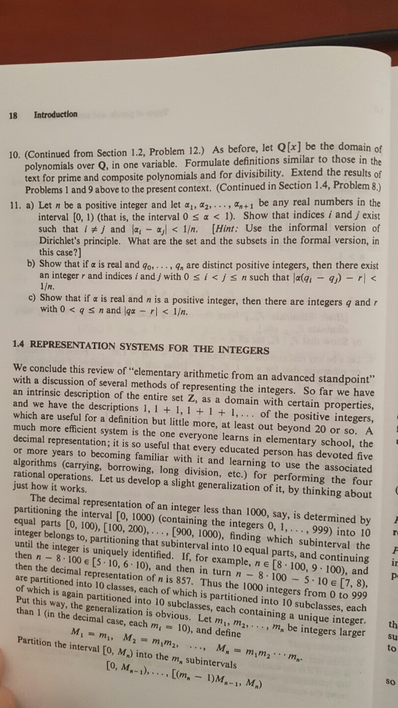 Solved 18 Introduction 10. (continued from section 1.2, | Chegg.com