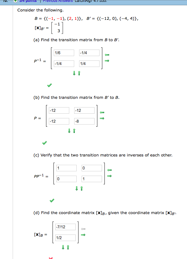 Solved Consider the following. -1 (a) Find the transition | Chegg.com