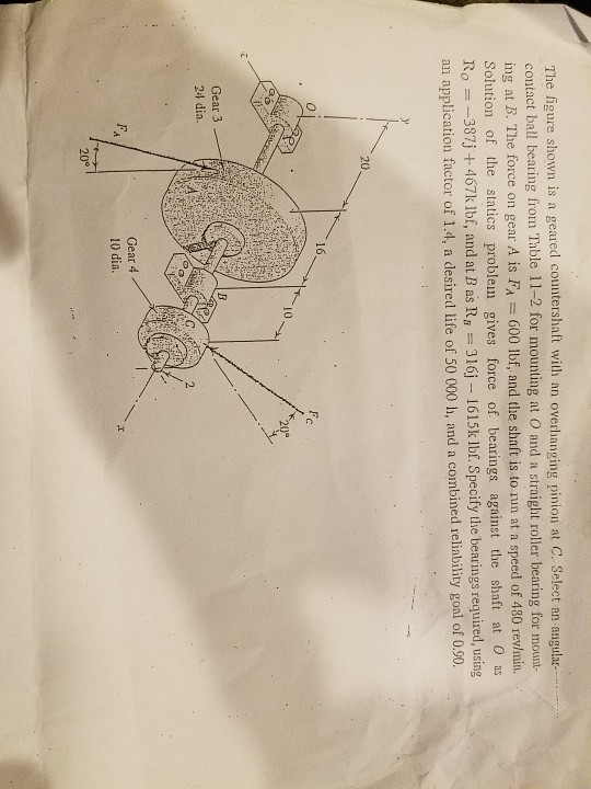 Solved The figure shown is a geared countershaft with an
