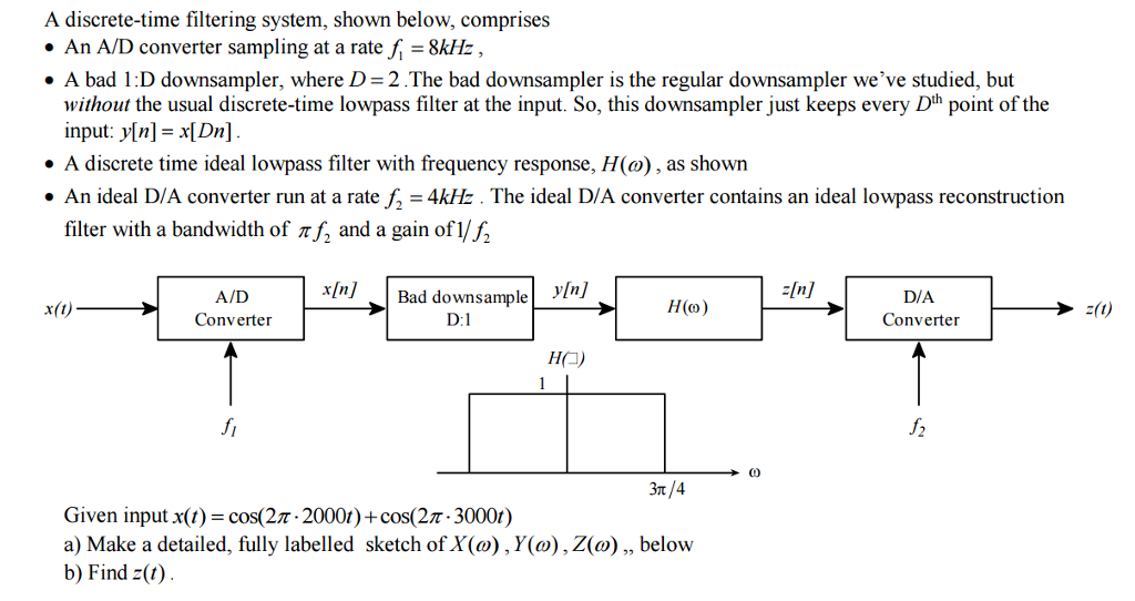 Solved A Discrete-time Filtering System, Shown Below, | Chegg.com