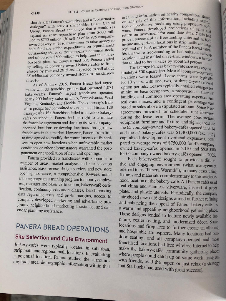 Solved Directions Read the case study "Panera Bread
