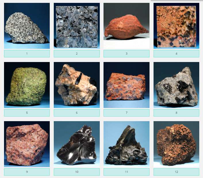 Solved Match Each Of The Unknowns With The List Of Igneous | Chegg.com