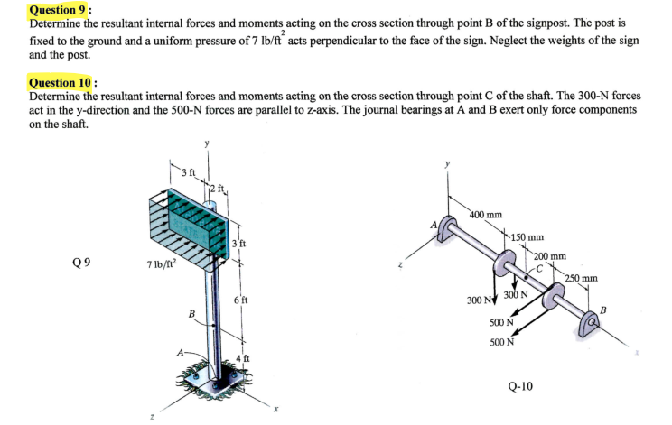 Solved Determine The Resultant Internal Forces And Moments | Chegg.com