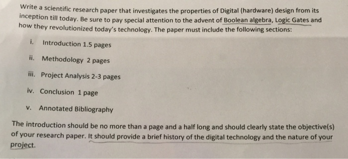 Write scientific research paper history