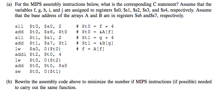 Solved For The MIPS Assembly Instructions Below, What Is The | Chegg.com