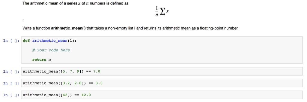 Solved The arithmetic mean of a series x of n numbers is | Chegg.com