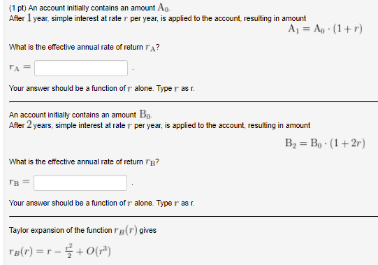 Solved An Account Initially Contains An Amount A_0. After 1 | Chegg.com