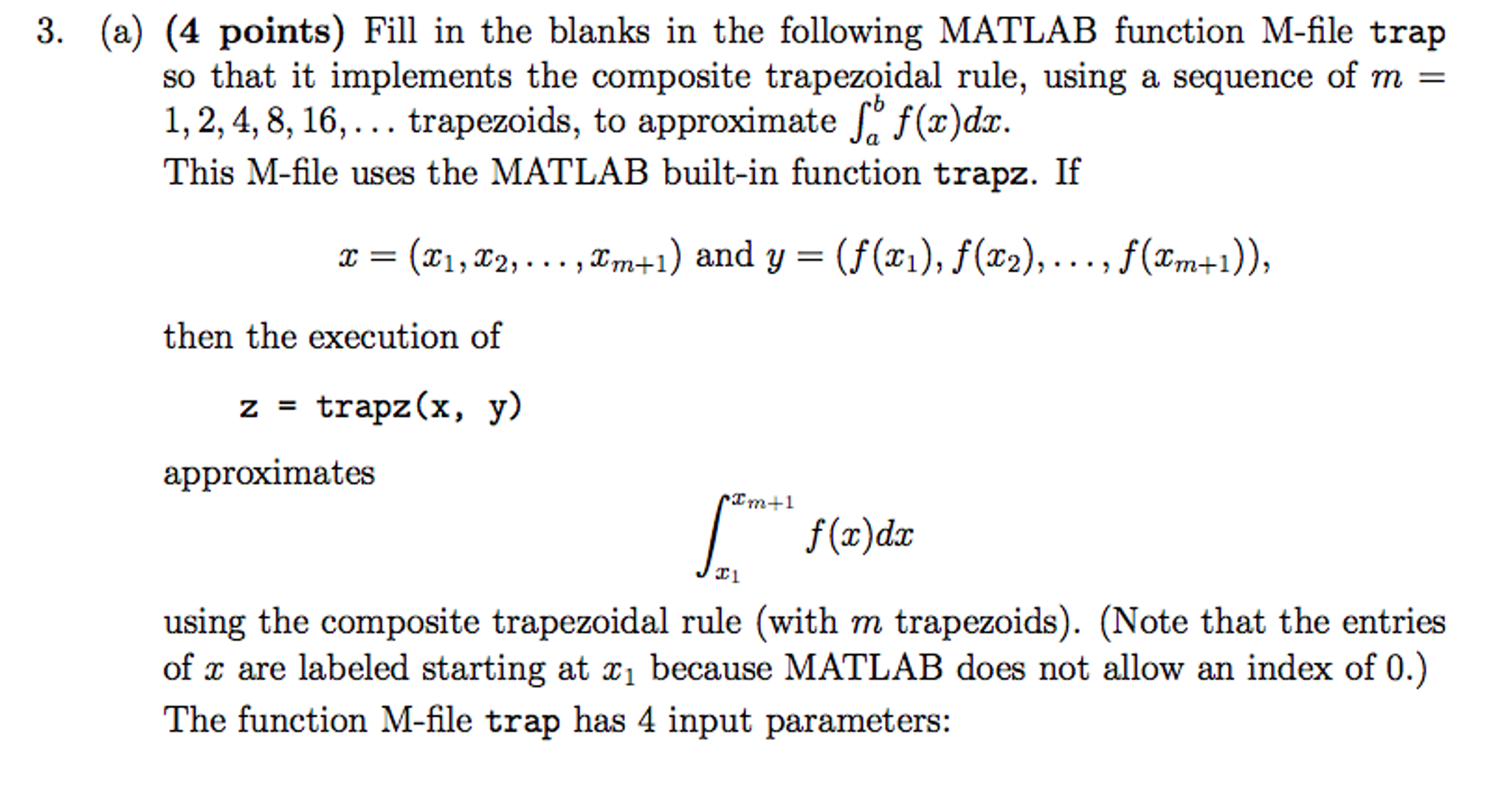 Solved This is a question from a numerical analysis course.