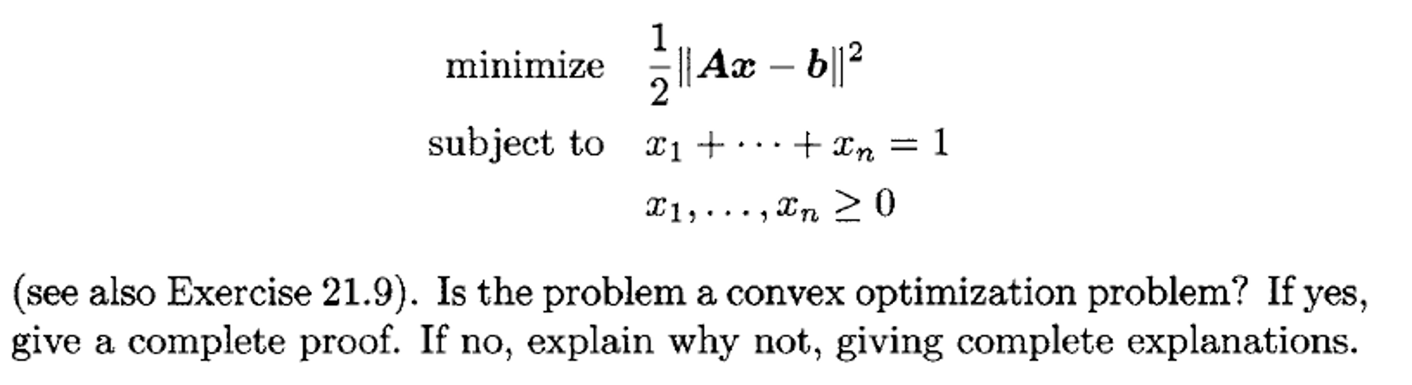 optimization problem minimize and subject to | Chegg.com