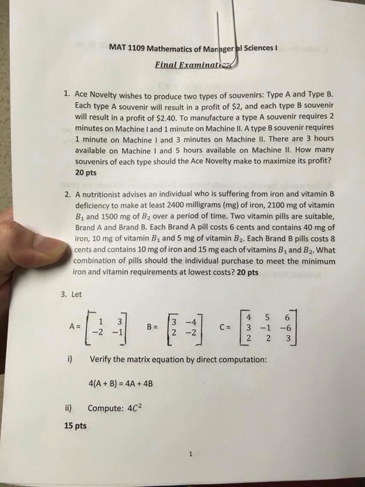 Solved Ace Novelty wishes to produce two types of souvenirs
