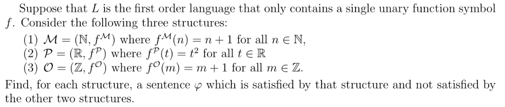 Suppose that L is the first order language that only | Chegg.com