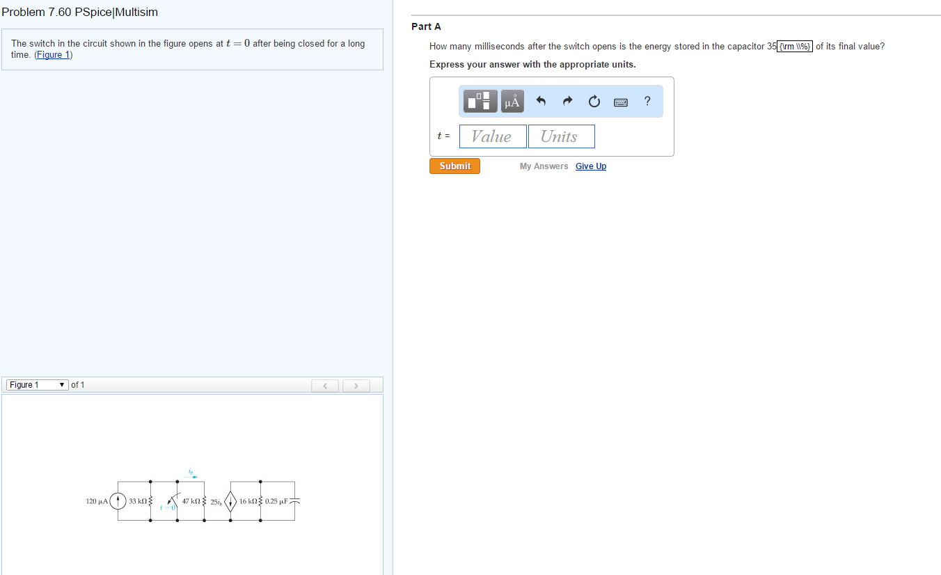 Solved The switch in the circuit shown in the figure opens
