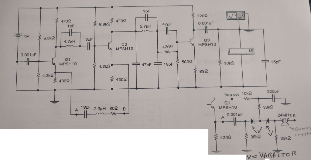 Solved The circuit above shows a feedback oscillator