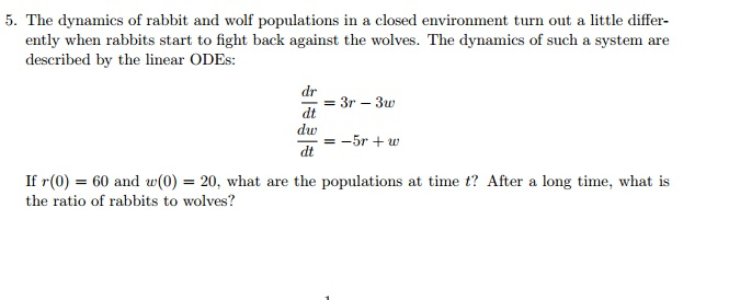 Wolf Rabbit Graph Solved The dynamics of rabbit and wolf populations in a | Chegg.com