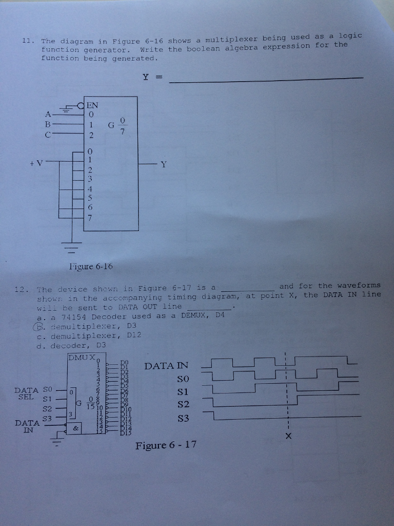 Solved The diagram in Figure 616 shows a multiplexer being
