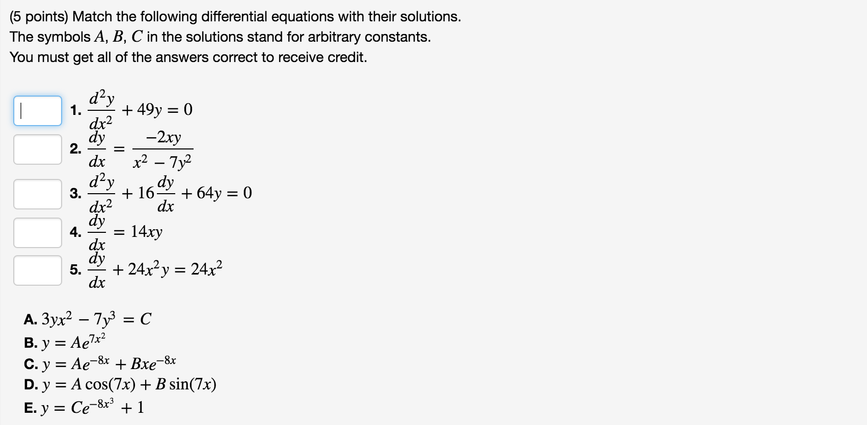 solved-match-the-following-differential-equations-with-their-chegg