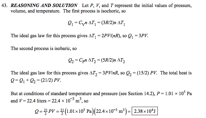 Solved Someone please explain why T1=2PV/nR.... isnt the | Chegg.com