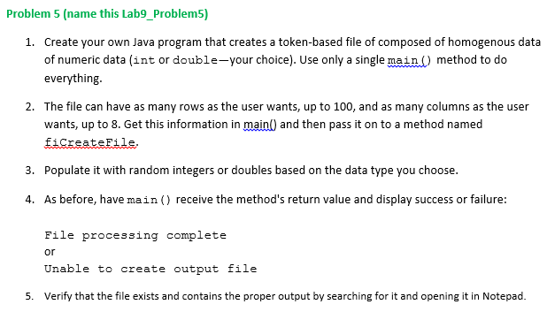 Create your own Java program that creates a | Chegg.com