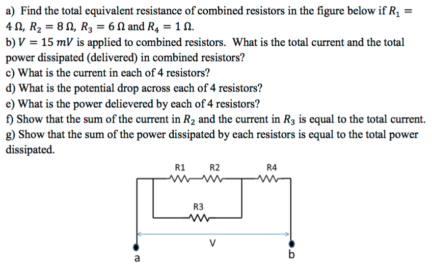 Solved a) Find the total equivalent resistance of combined