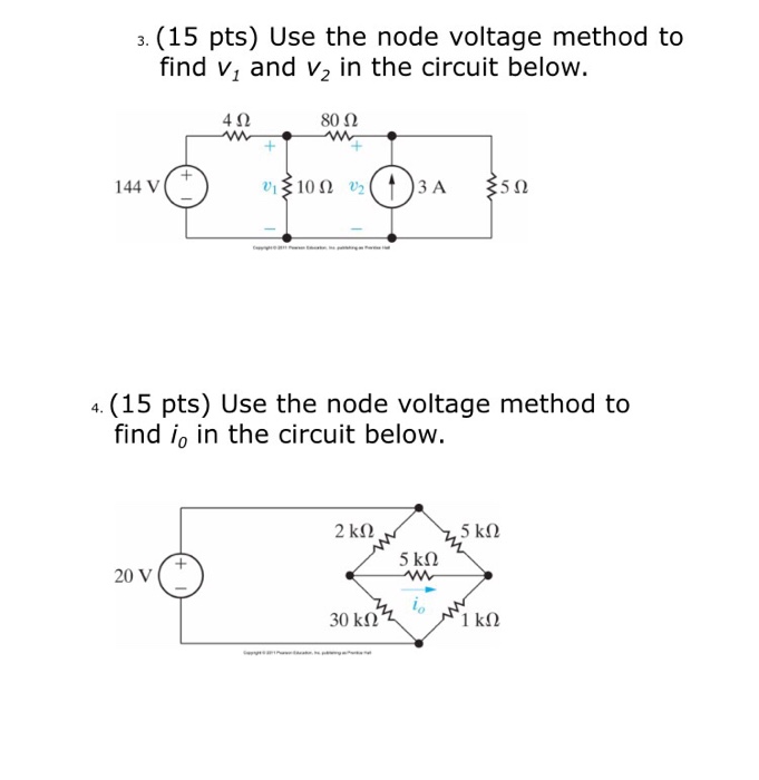 Solved Use the node voltage method to find V_1 and v_2 in | Chegg.com