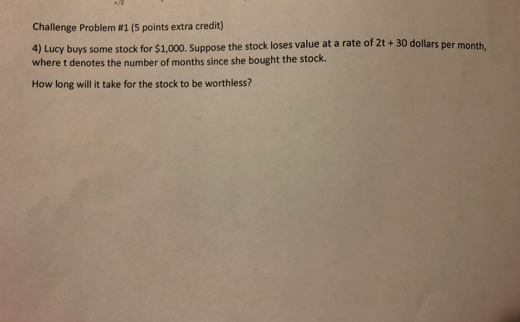 Solved Challenge Problem #1 (5 points extra credit) 4) Lucy | Chegg.com